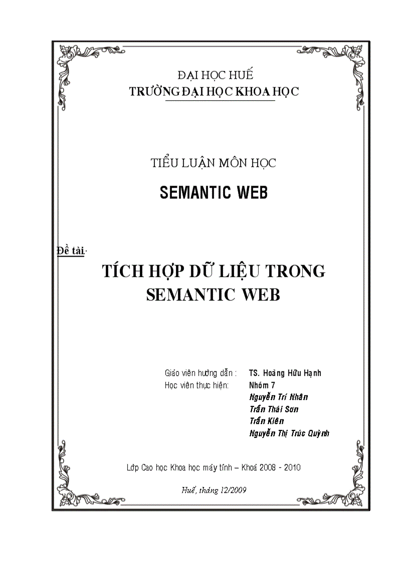 Tích hợp dữ liệu trong semantic web