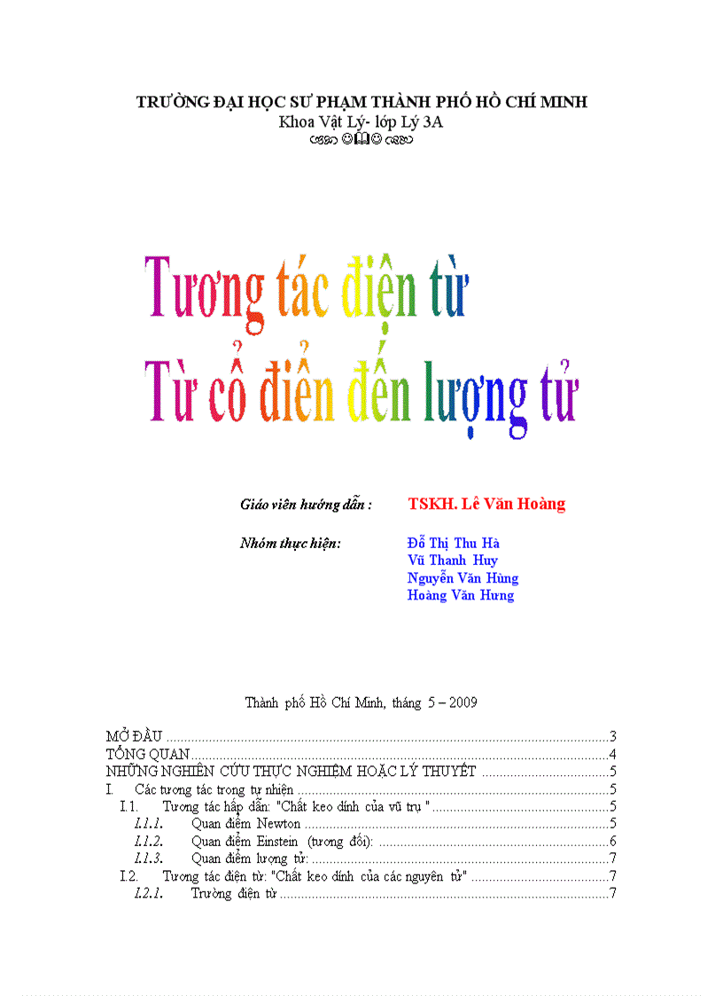 Tương tác điện từ từ cổ điển đến lượng tử