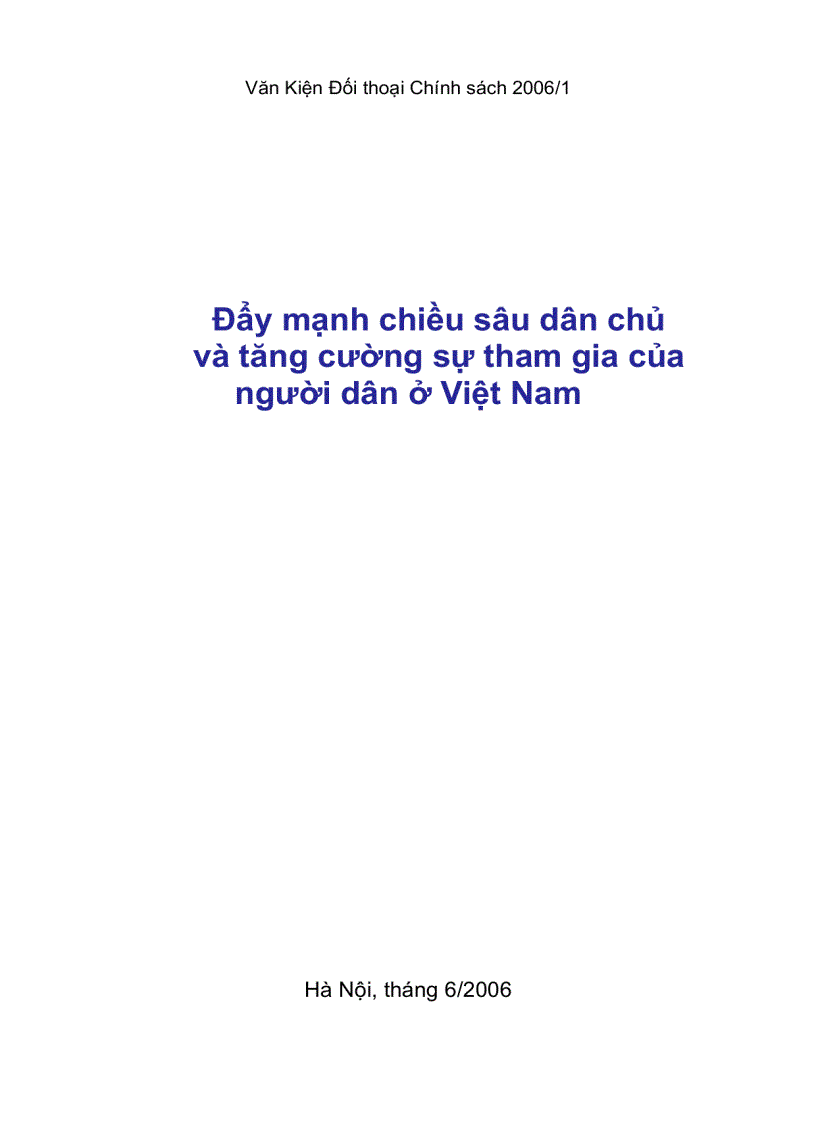 Đẩy mạnh chiều sâu dân chủ và tăng cường sự tham gia của người dân ở Việt Nam