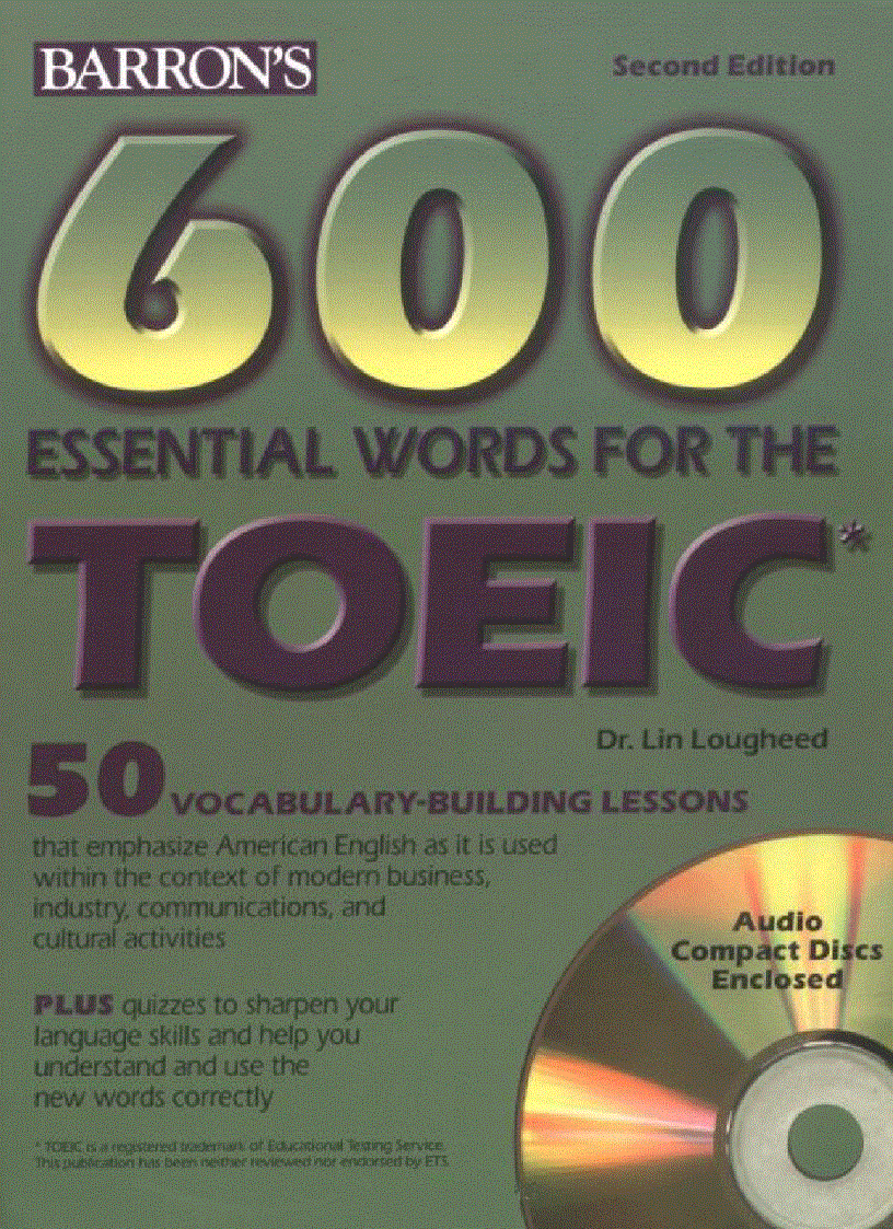 600 essential words for Toiec Barrons