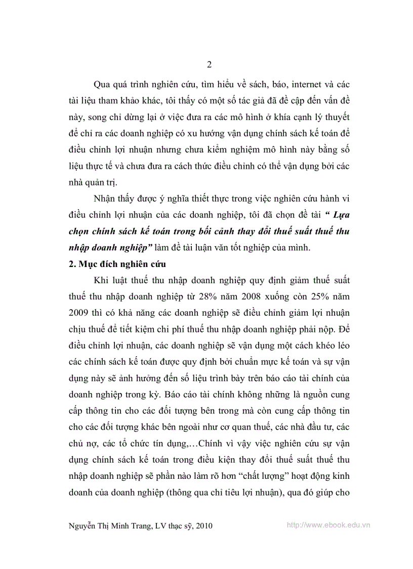 Luận văn thạc sĩ Lựa chọn chính sách kế toán trong bối cảnh thay đổi thuế suất thuế thu nhập doanh nghiệp