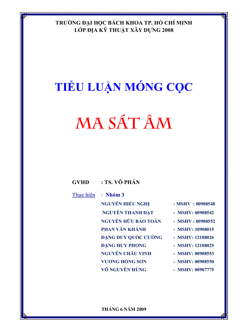 Móng cọc ma sát âm