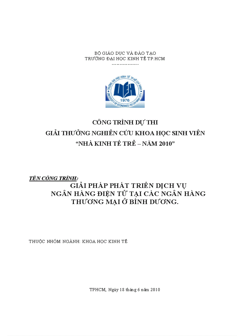 Giải pháp phát triển dịch vụ ngân hàng điện tử tại các ngân hàng thương mại ở tỉnh Bình Dương