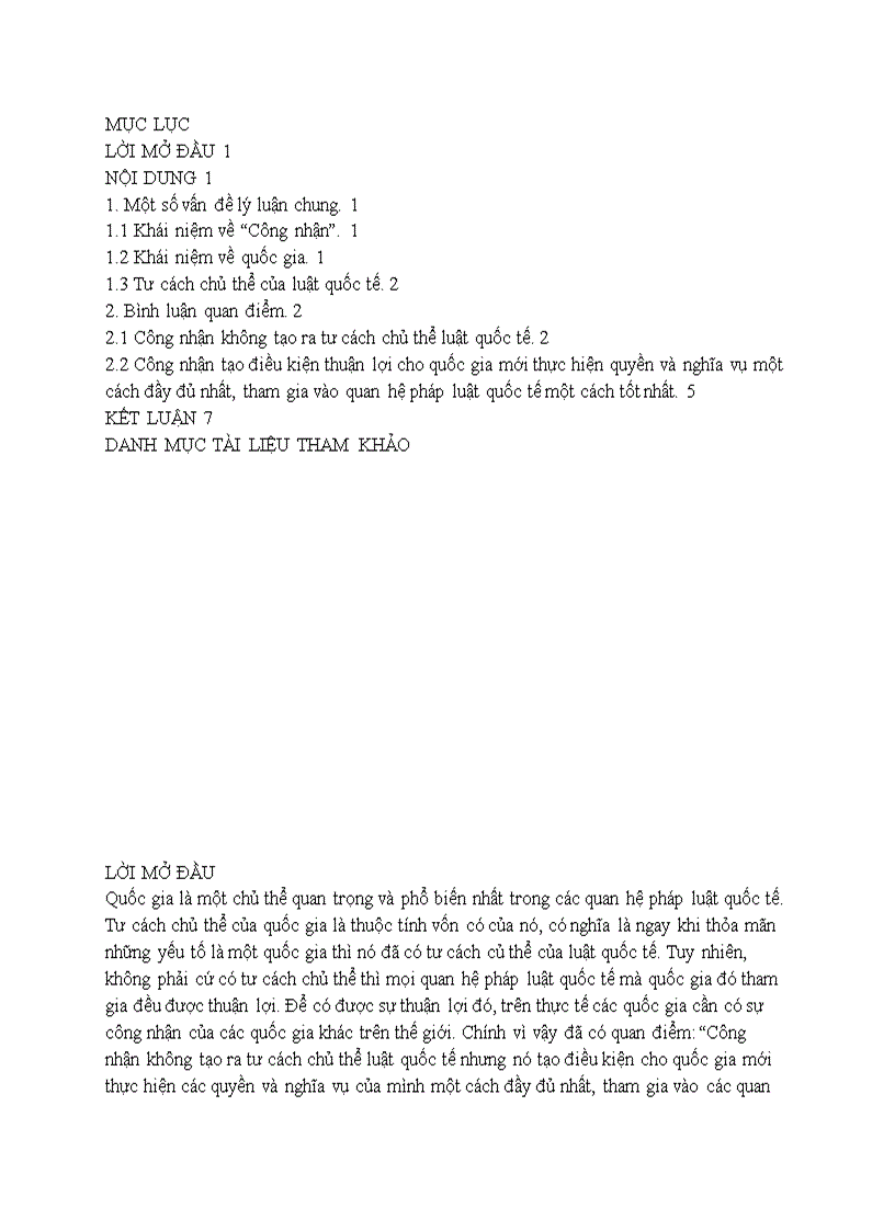 Quan hệ giữa hành vi công nhận với tư cách chủ thể của quốc gia