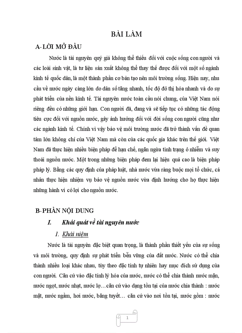Pháp luật về tài nguyên nước ở Việt Nam thực trạng và giải pháp hoàn thiện