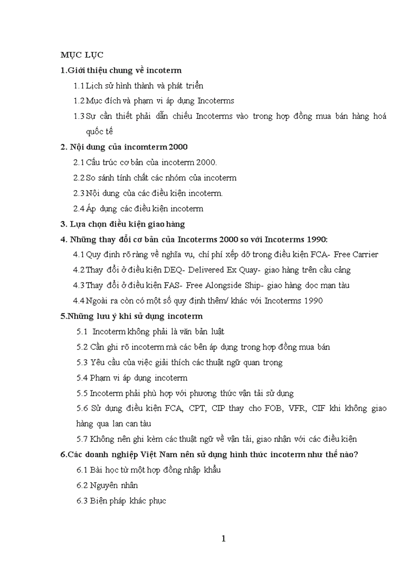 Incoterms 2000 và 13 điều kiện thương mại