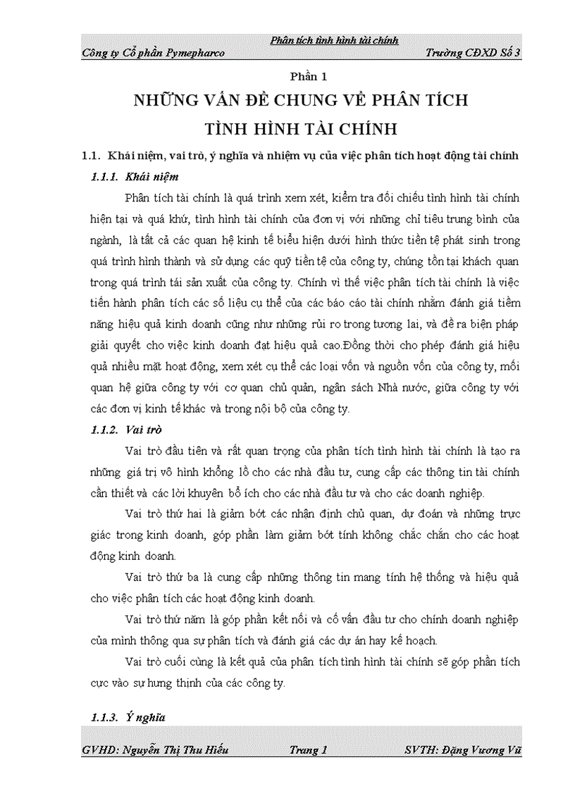 Báo cáo luận văn Phân tích tài chính hay