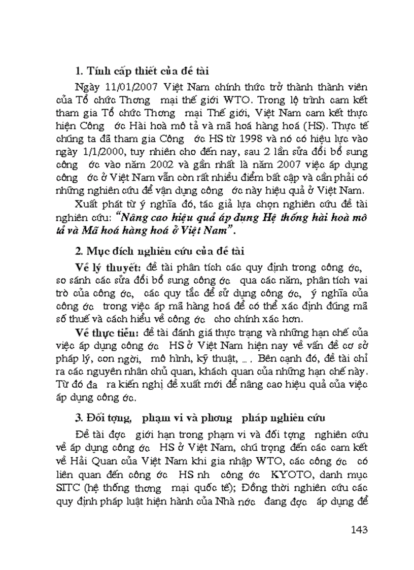 Nâng cao hiệu quả áp dụng Hệ thống hài hoà mô tả và Mã hoá hàng hoá ở Việt Nam