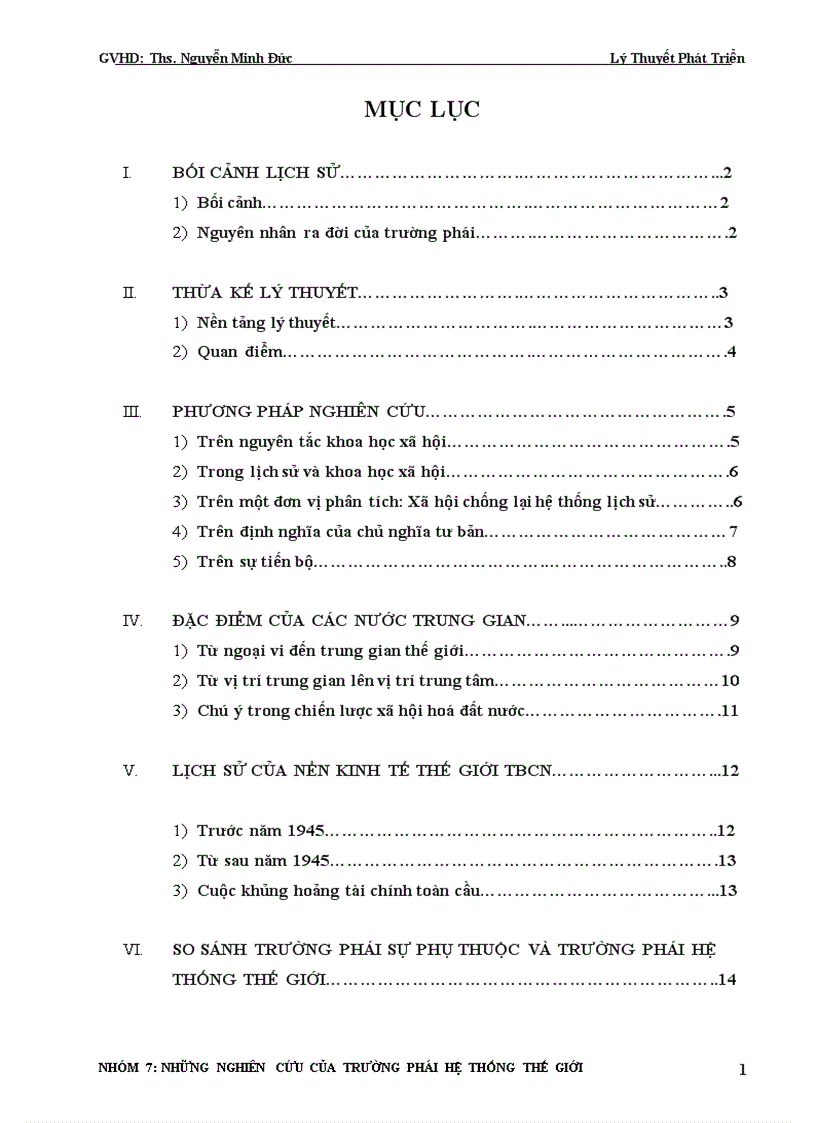 Những nghiên cứu của trường phái hệ thống thế giới