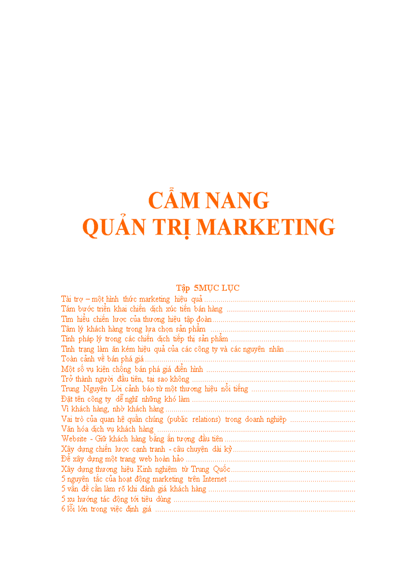 Cẩm nang quản trị marketing