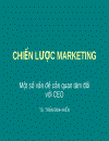 Chiến lược marketing Một số vấn đề cần quan tâm đối với CEO