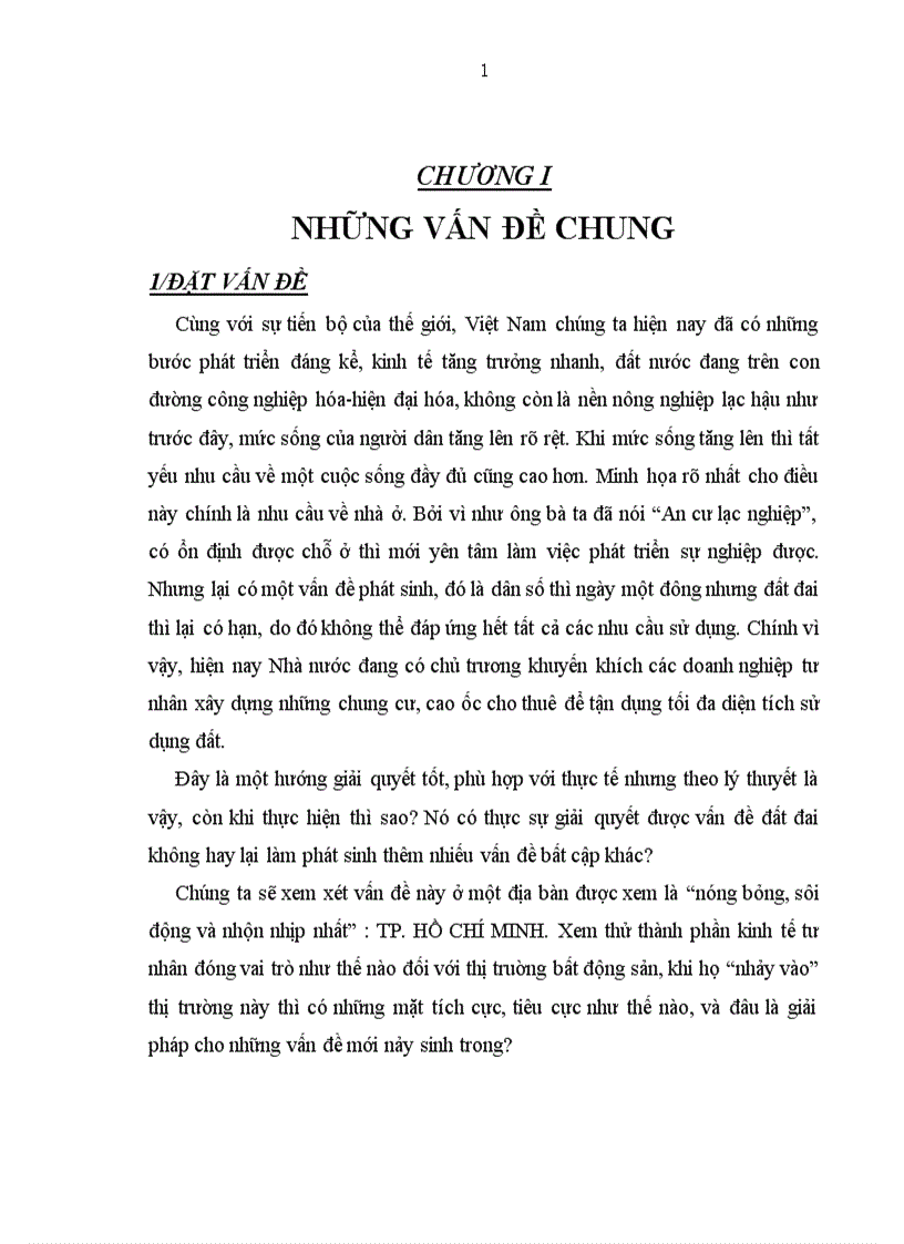 Kinh tế tư nhân và thị trường bất động sản trên địa bàn tphcm Thực trạng và giải pháp