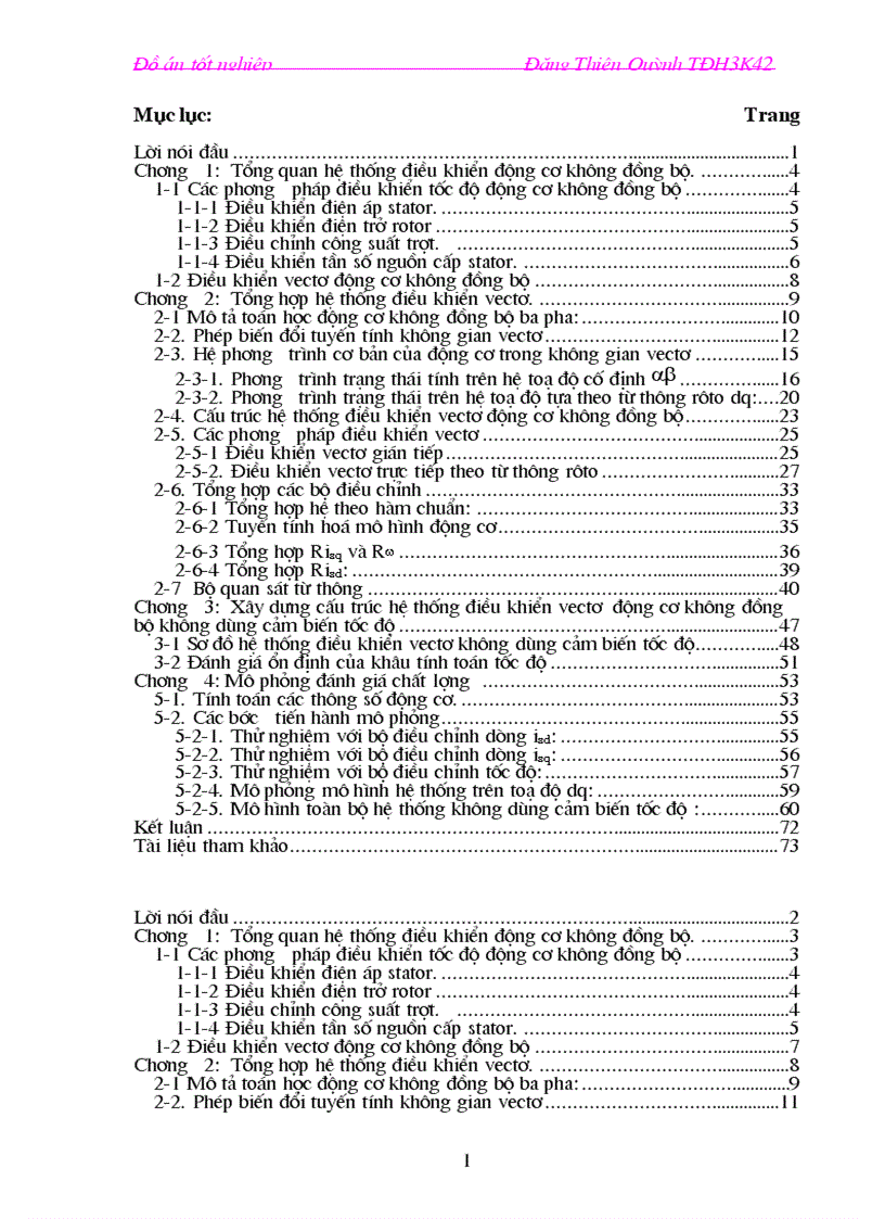 Đồ án tốt nghiệp hệ thống điều khiển động cơ không đồng bộ không dùng cảm biến tốc độ