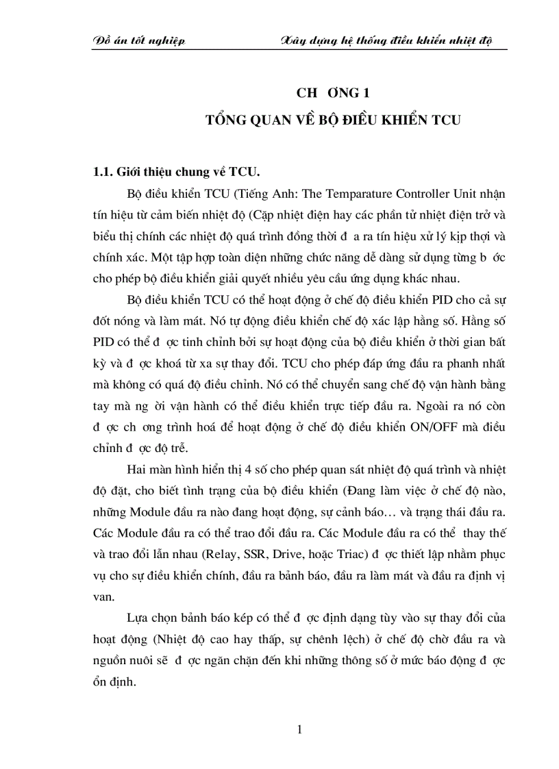 Đồ Án tốt nghiệp xây dựng hệ thống điều khiển nhiệt độ