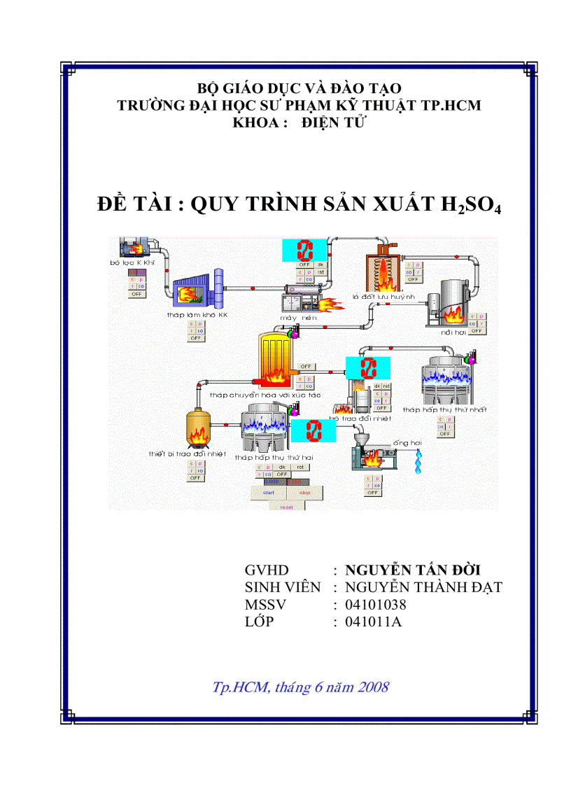 Mô phỏng sản xuất dây chuyền H2S04 hệ thống SCADA WinCC và PLC