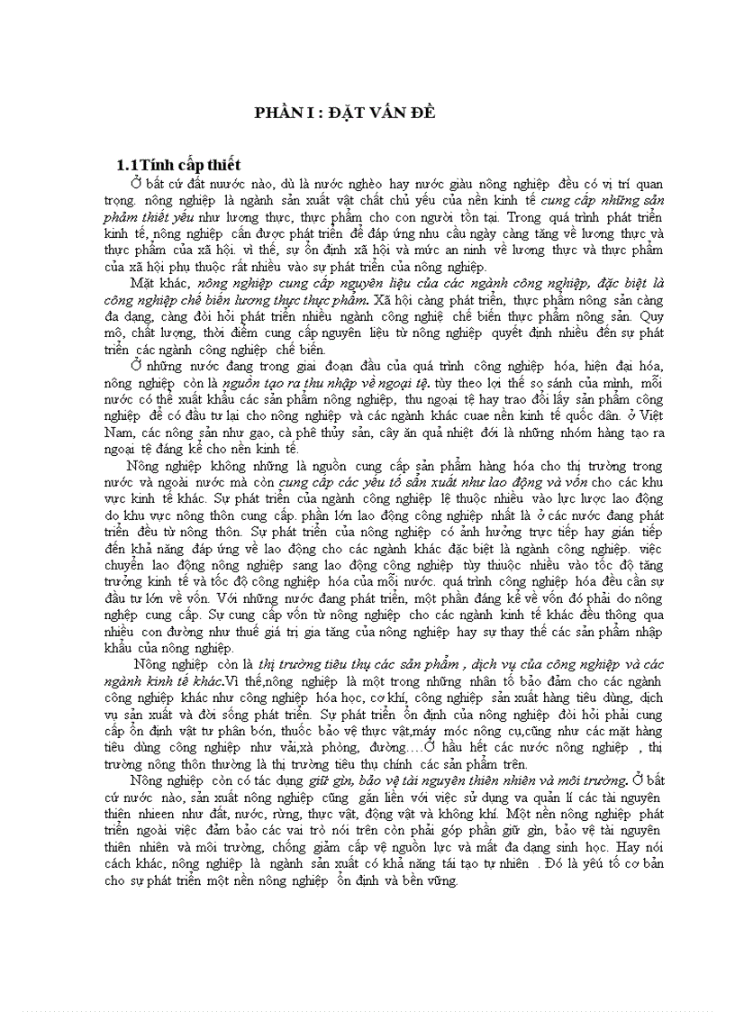 Thực trạng phát triển nông nghiệp bền vững ở nước ta