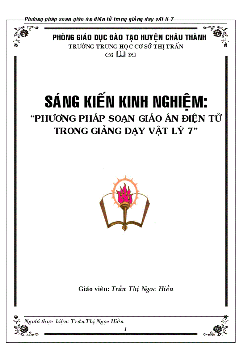 Phương pháp soạn giáo án điện tử trong giảng dạy vật lý 7