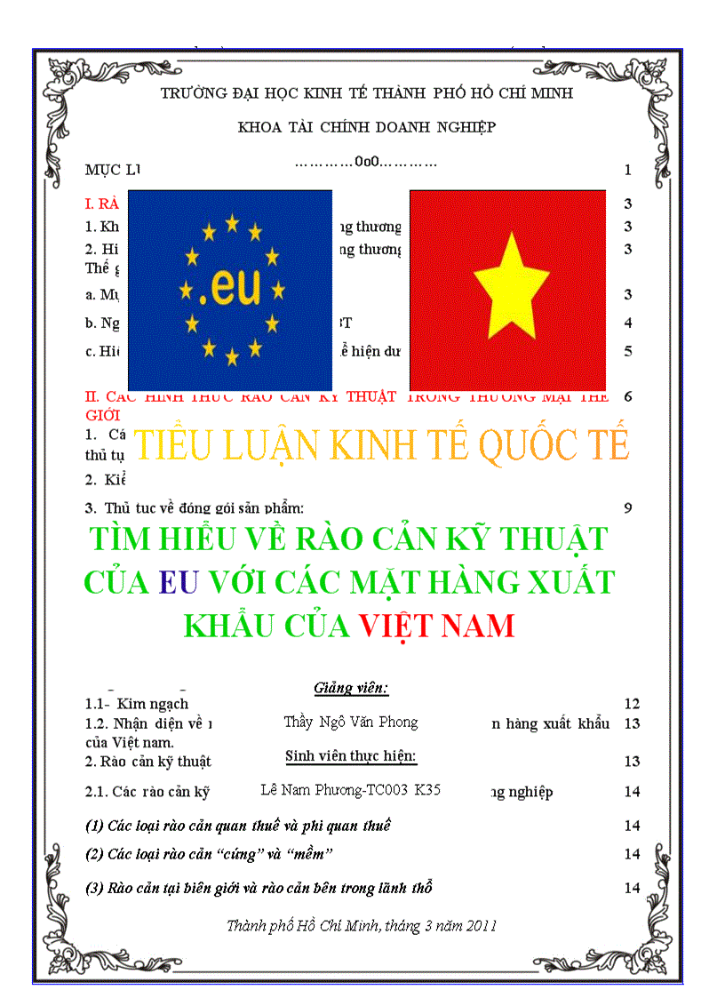 Tìm hiểu về rào cản Kỹ thuật của EU với Việt Nam