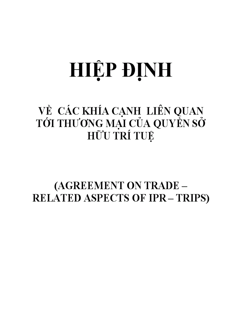 Hiệp định thương mại quốc tế GATT 1994 TRIPS GATS