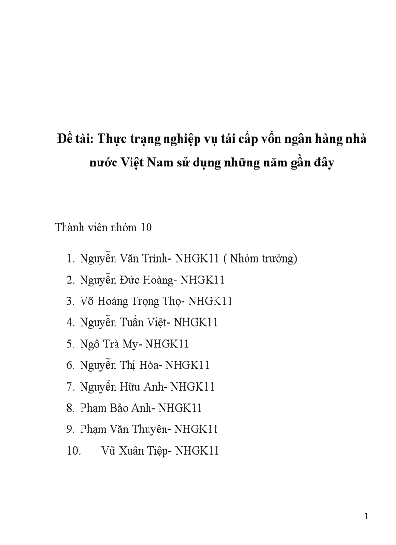 Nghiệp vụ tái cấp vốn của NHTW trong nhưng năm từ 2000 21011