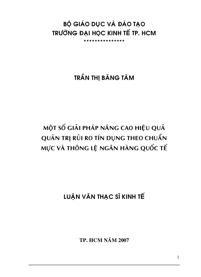 Một số giải pháp nâng cao hiệu quả quản trị rủi ro tín dụng theo chuẩn mực và thông lệ ngân hàng quốc tế