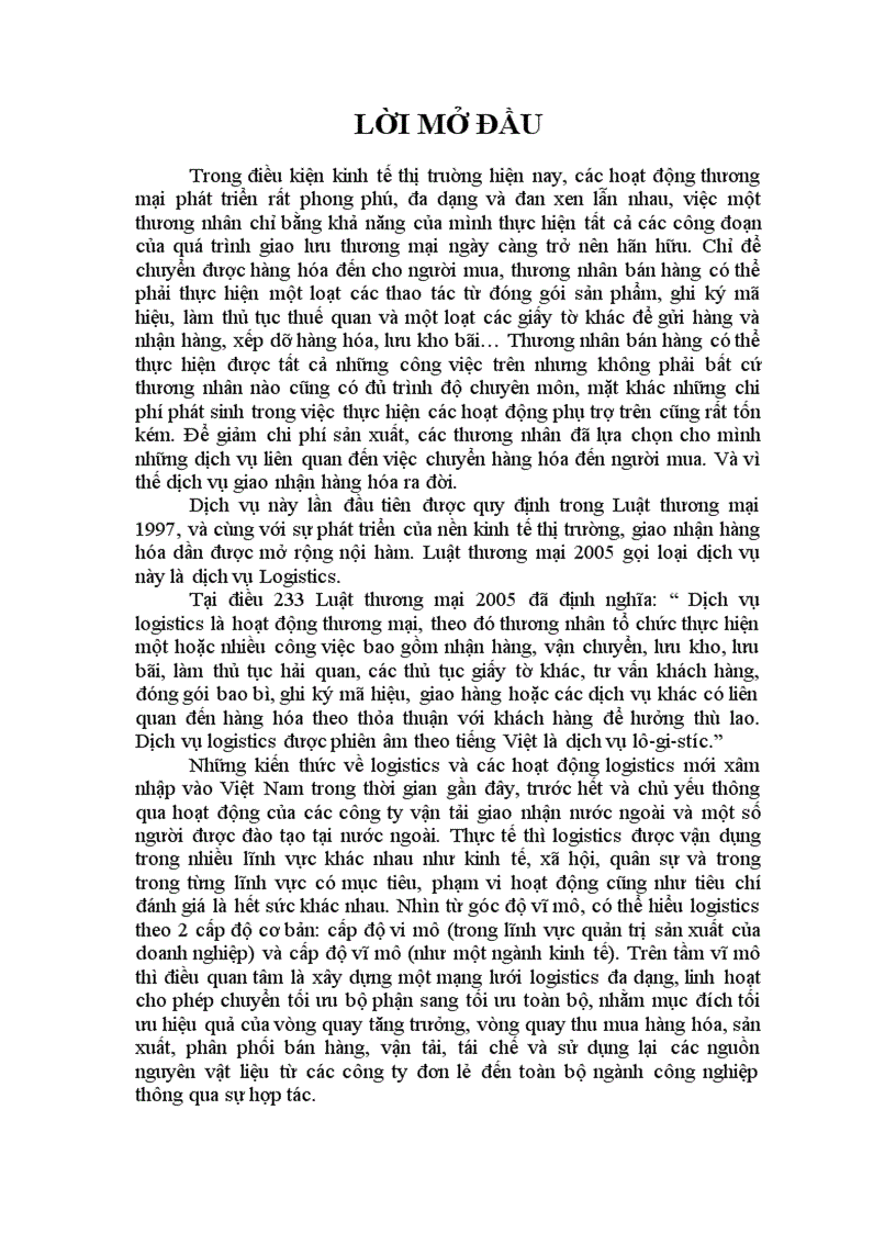Nội dung pháp lý cơ bản về dịch vụ logistics theo quy định của pháp luật Việt Nam hiện hành