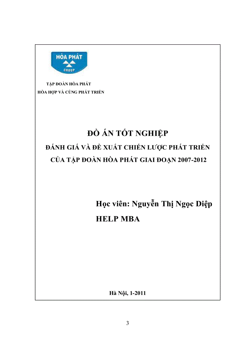 Đánh giá và đề xuất chiến lược phát triển của tập đoàn hõa phát giai đoạn 2007 2012