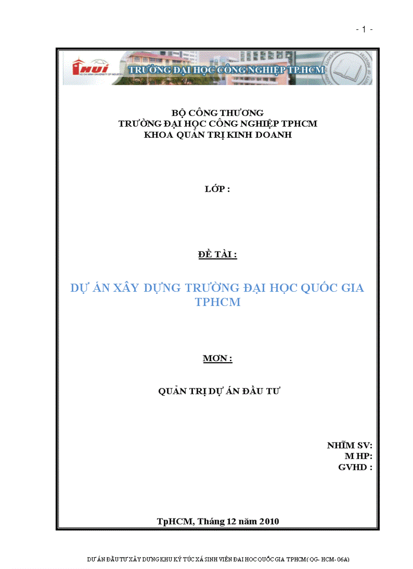 Dự án xây dựng trường đại học quốc gia tphcm