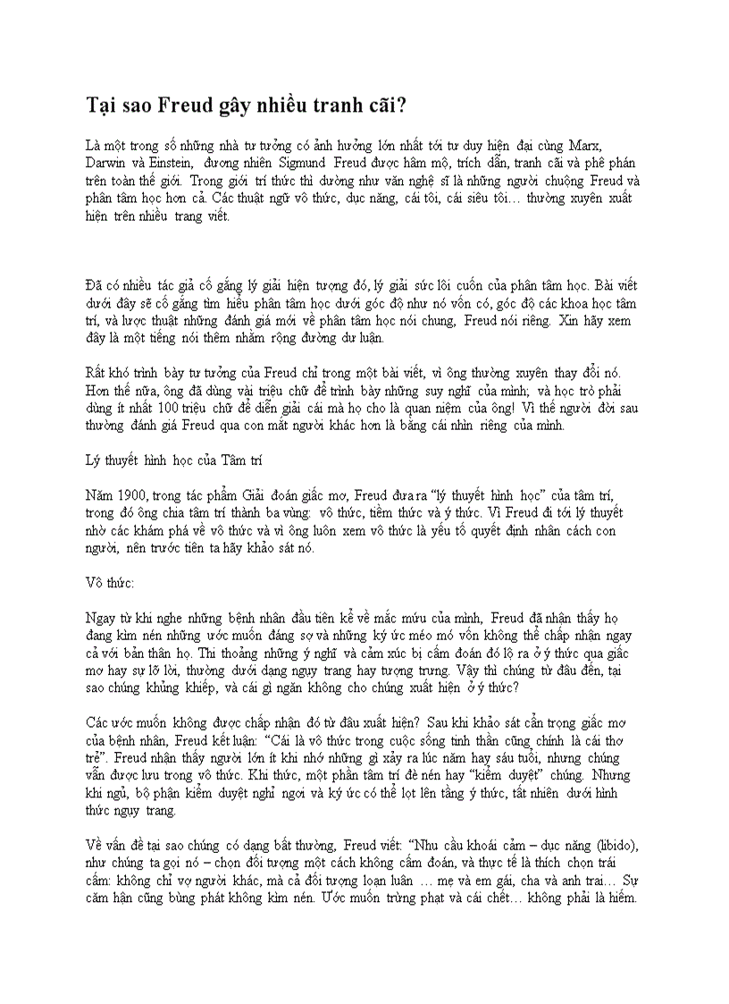 Tại sao Freud gây nhiều tranh cãi
