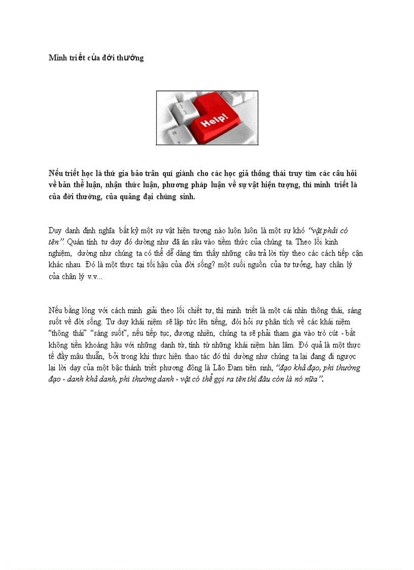 Minh triết của đời thường