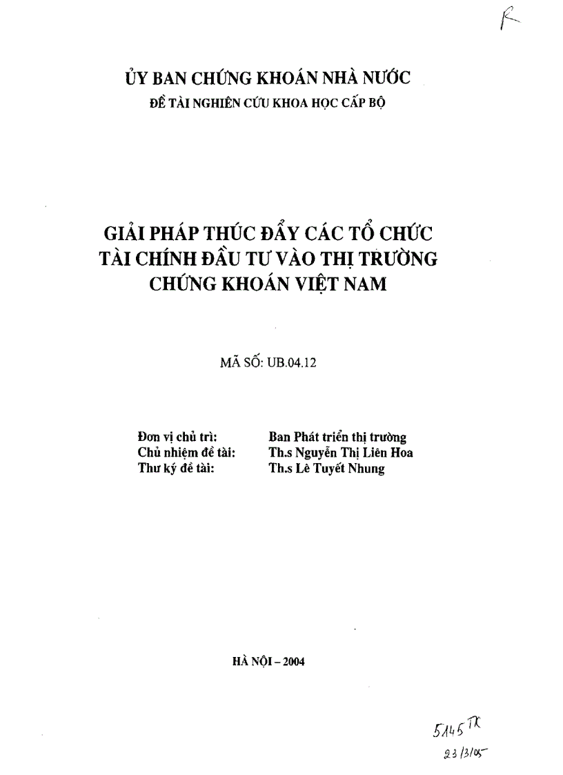 Giải pháp thúc đẩy các tổ chức tài chính đầu tư vào thị trường chứng khoán Việt Nam