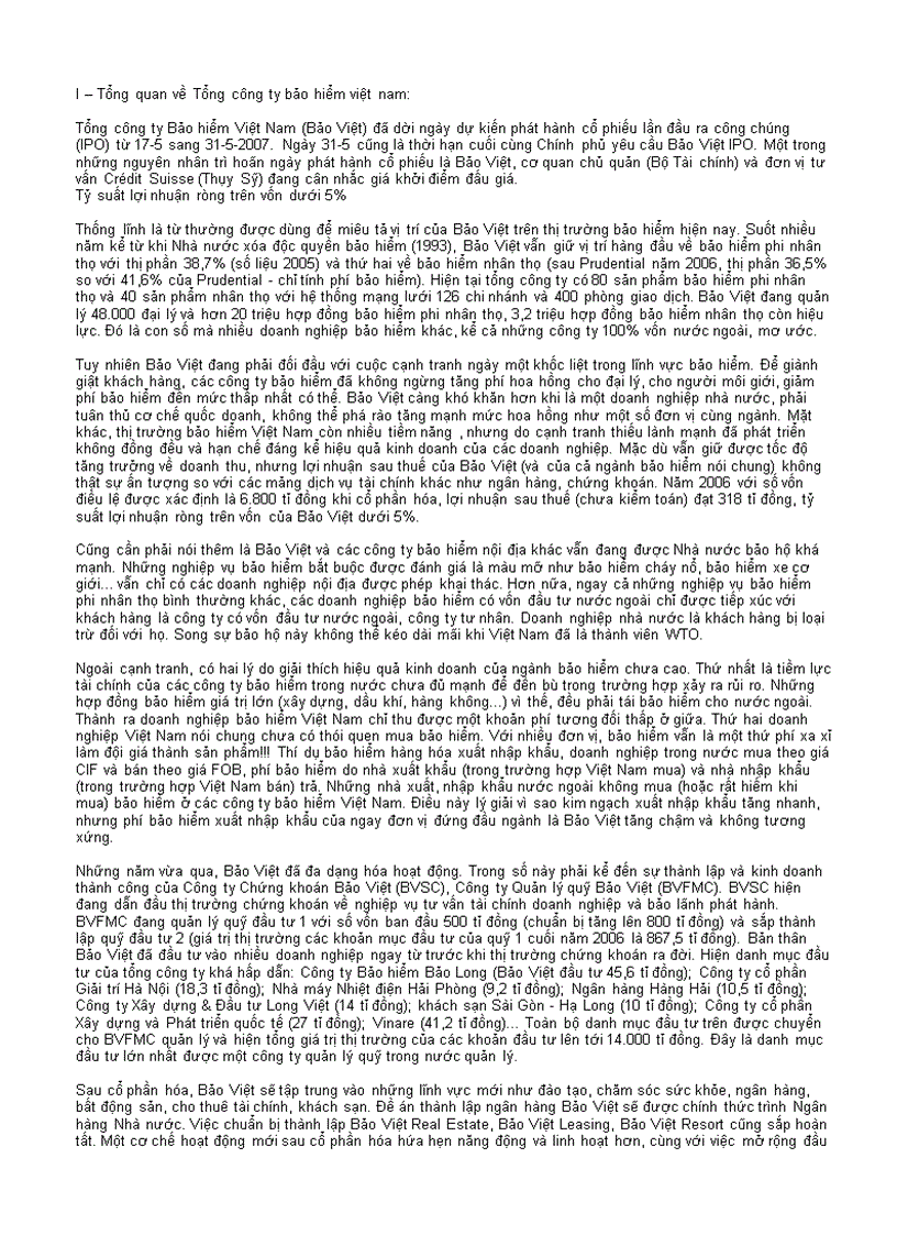 Phan tich swot Tập đoàn Bảo hiểm Việt Nam