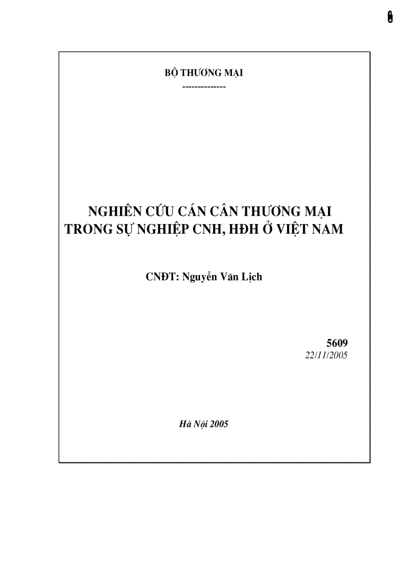 Nghiên cứu cán cân thương mại trong sự nghiệp công nghiệp hóa hiện đại hóa ở Việt Nam