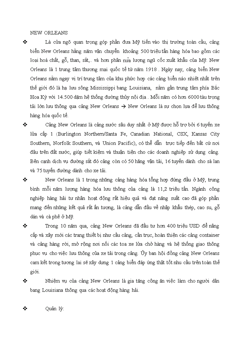 Giải pháp để phát triển cụm Cảng một cách khả thi và hiêu quả phù hợp với chính sách phát triển hệ thống cảng đến năm 2010 của Chính phủ