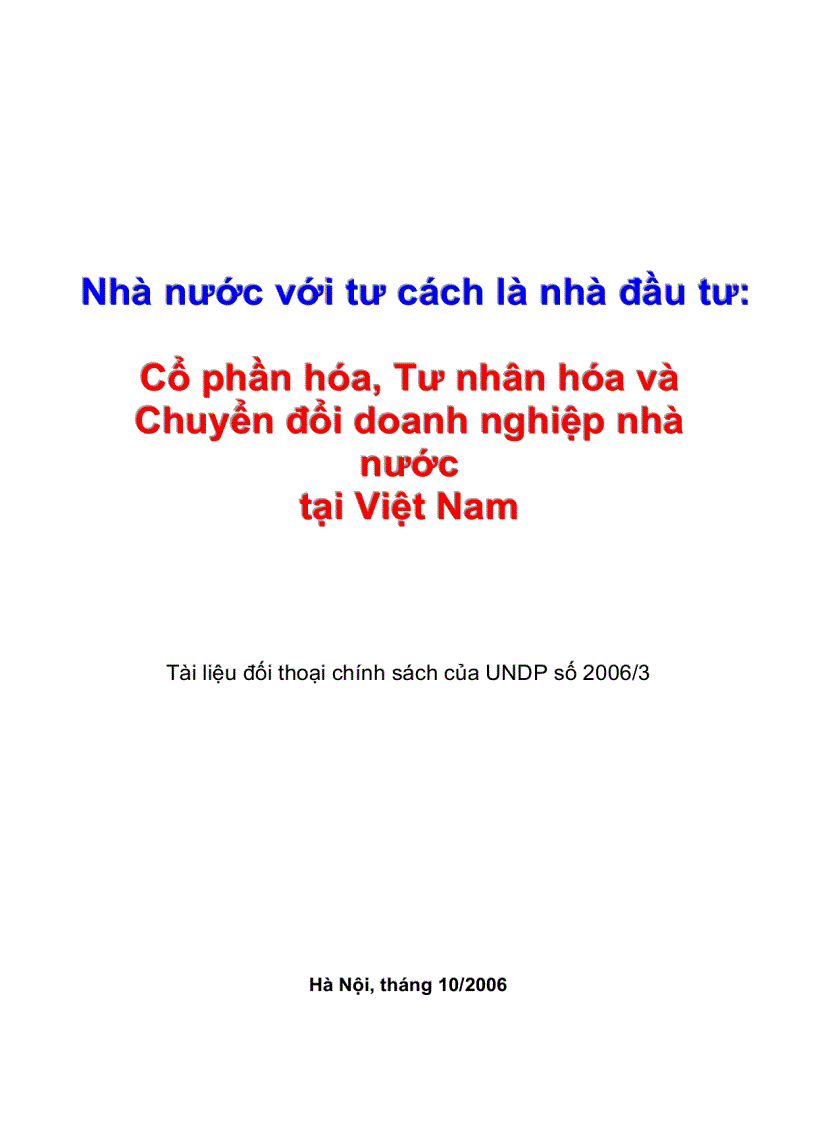 Cổ phần hóa tư nhân hóa và việc chuyển đổi các DNNN tại Việt Nam