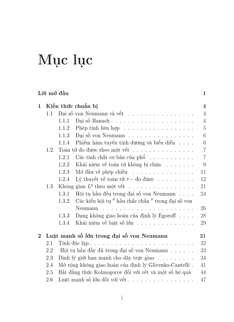 Luật mạnh số lớn trong đại số Von Neumann