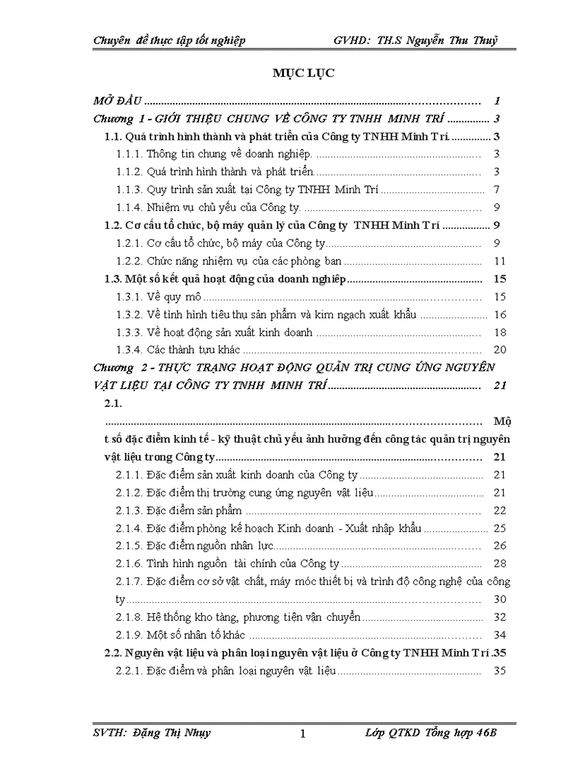Giải pháp hoàn thiện hoạt động quản trị cung ứng nguyên vật liệu tại công ty TNHH Minh Trí