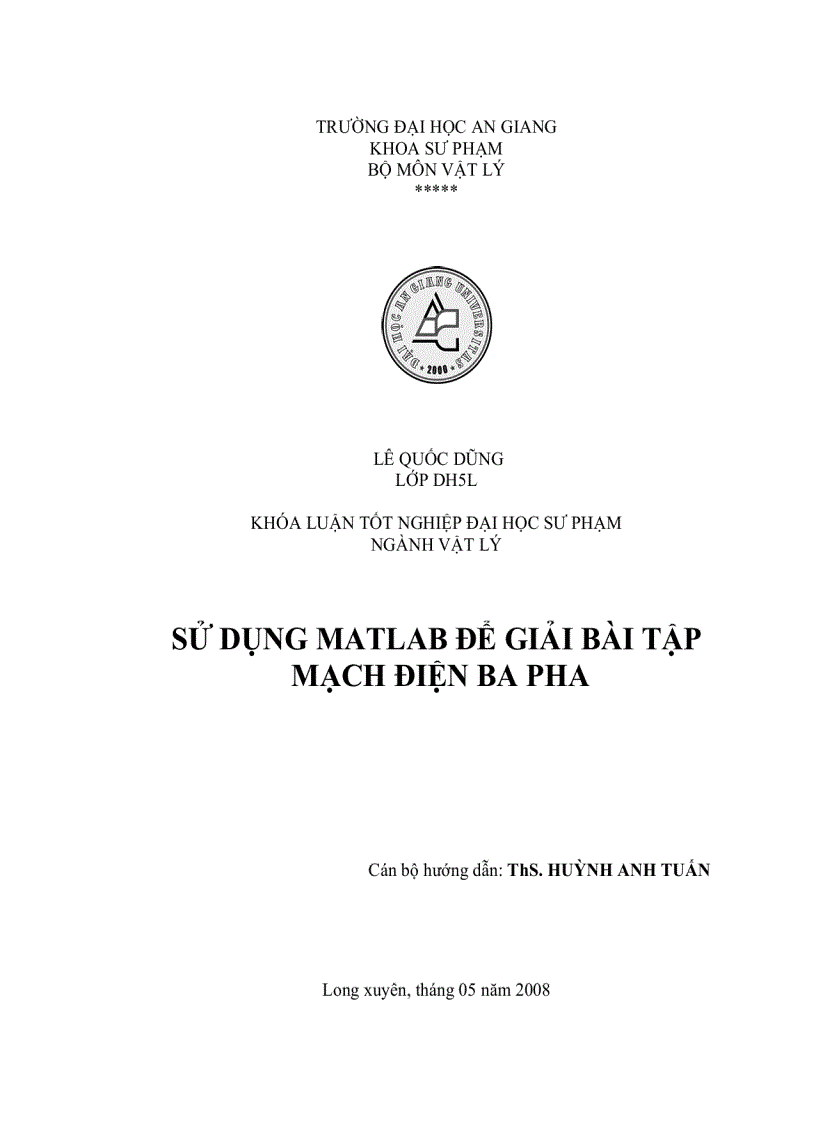 Sử dụng Matlab để giải bài tập mạch điện ba pha