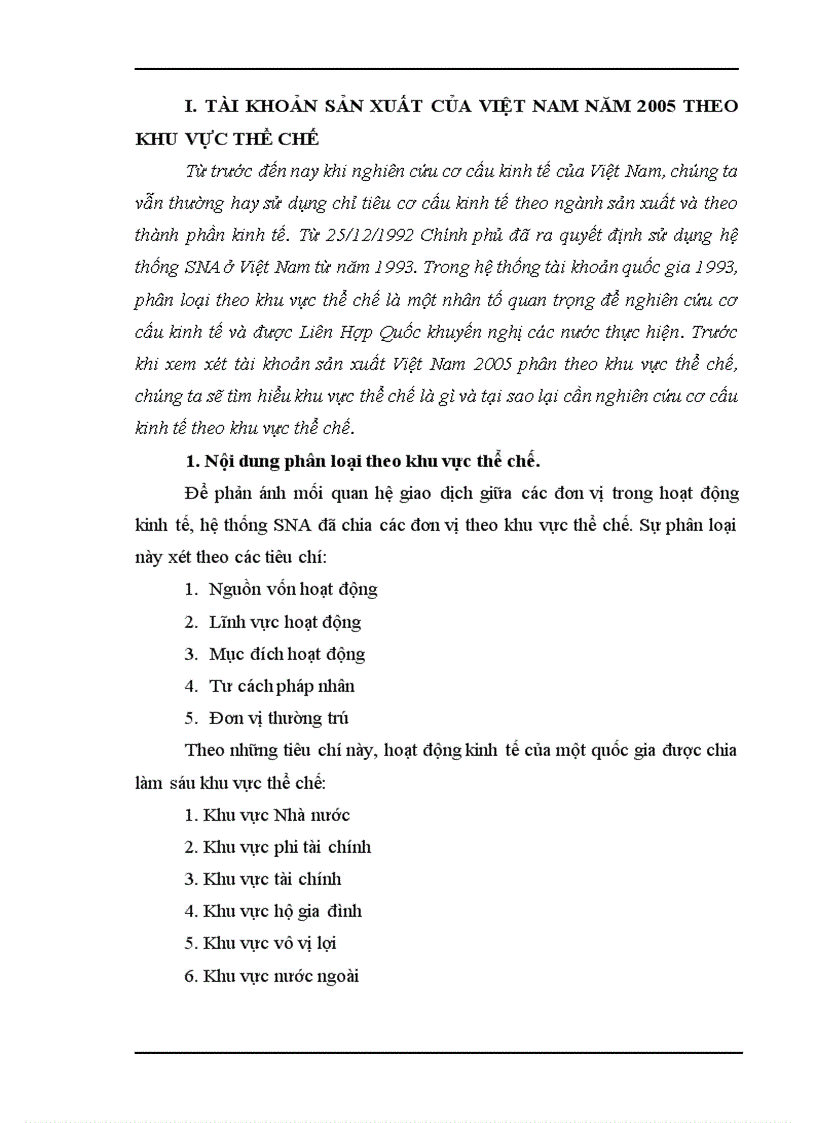 Tiểu luận môn SNA hệ thống tài khoản quốc gia quy mô và tốc độ tăng trưởng Kinh tế Việt Nam giai đoạn 2001 2005