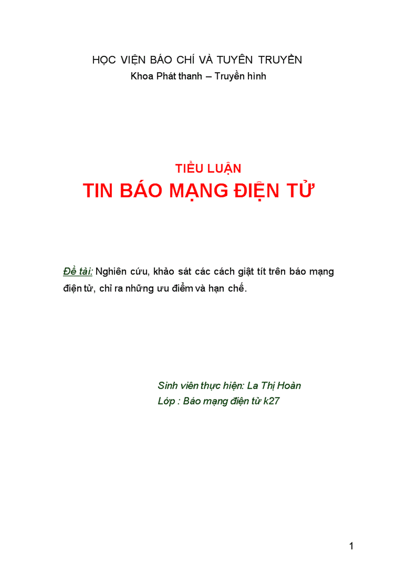 Nghiên cứu khảo sát các cách giật tít trên báo mạng điện tử chỉ ra những ưu điểm và hạn chế