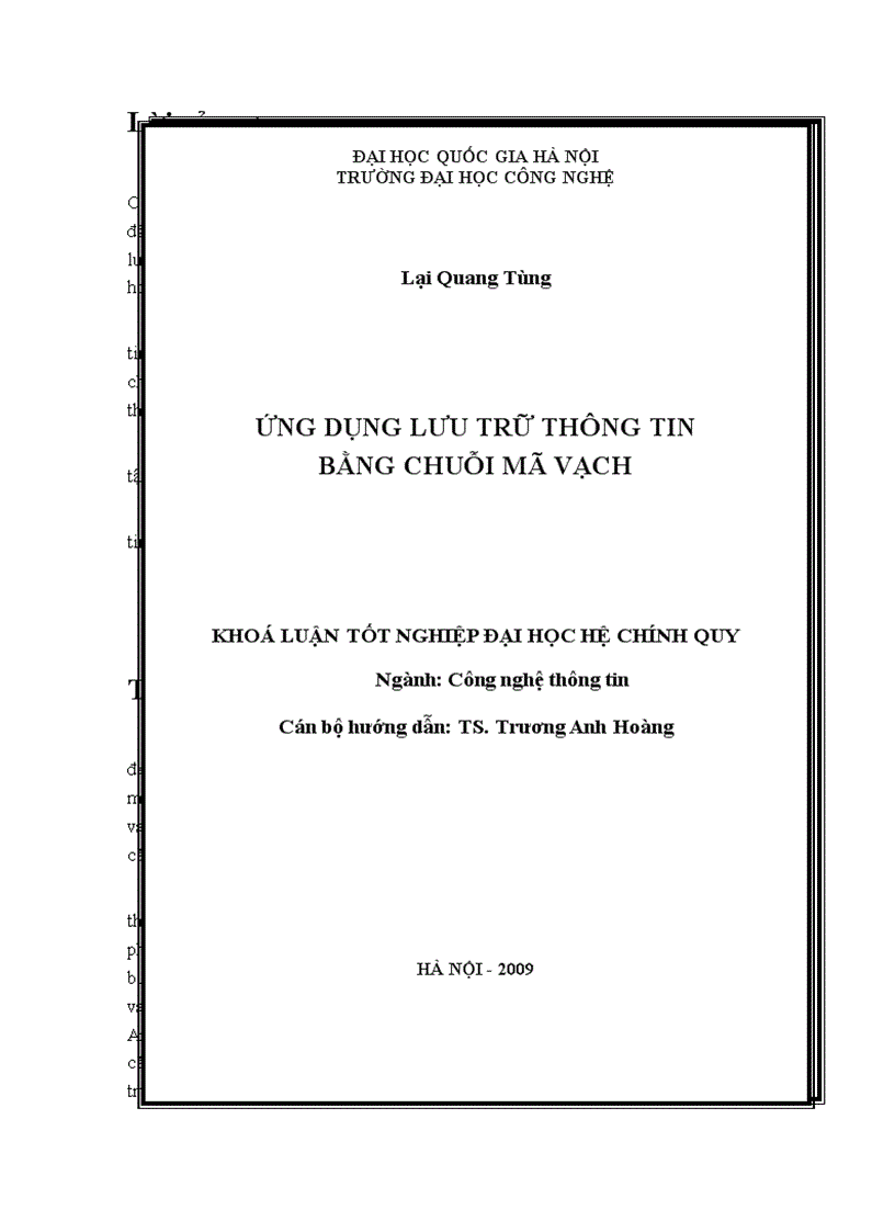 Ứng dụng lưu trữ thông tin bằng chuỗi mã vạch