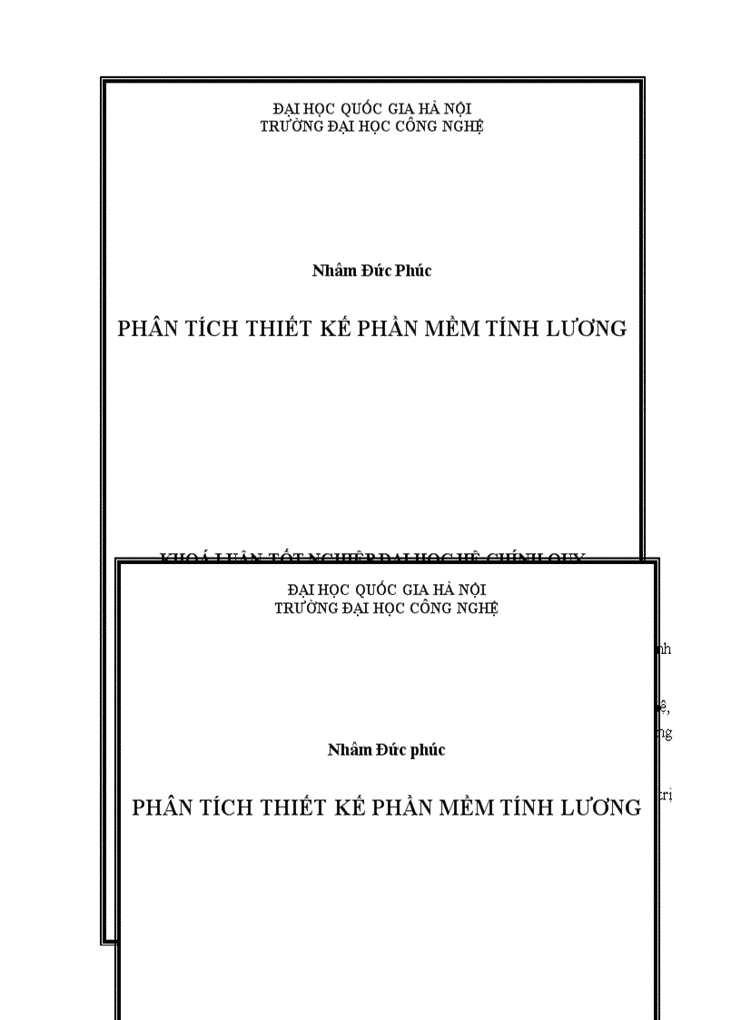 Phân tích thiết kế phần mềm tính lương