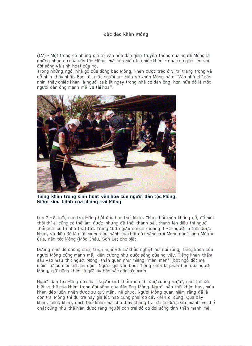 Độc đáo khèn Mông