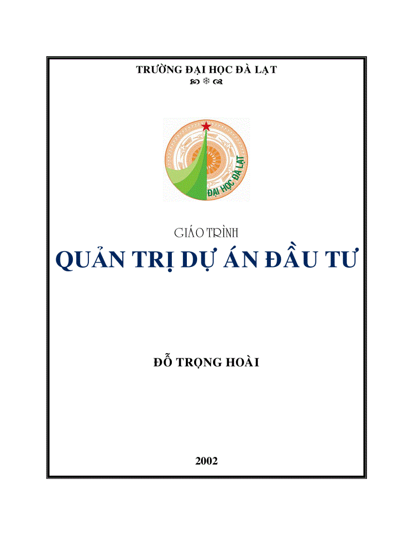 Quản trị dự án đầu tư đại học đà lạt