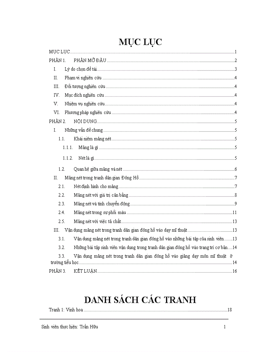 Nét mảng trong tranh dân dan đông hồ