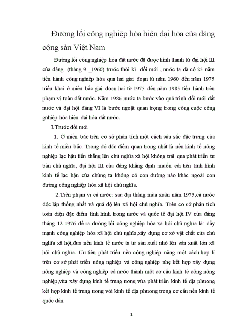 Đường lối công nghiệp hóa hiện đại hóa của đảng cộng sản Việt Nam