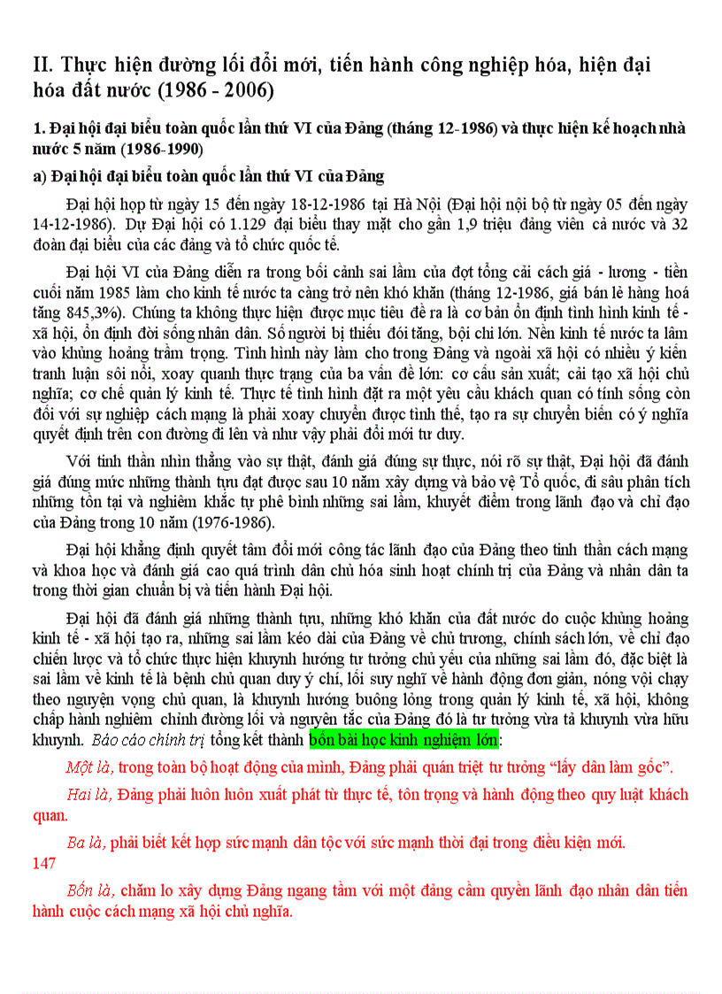 Thực hiện đường lối đổi mới tiến hành công nghiệp hóa hiện đại hóa đất nước 1986 2006