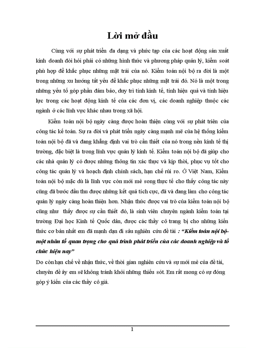 Kiểm toán nội bộ một nhân tố quan trọng cho quá trình phát triển của các doanh nghiệp và tổ chức hiện nay