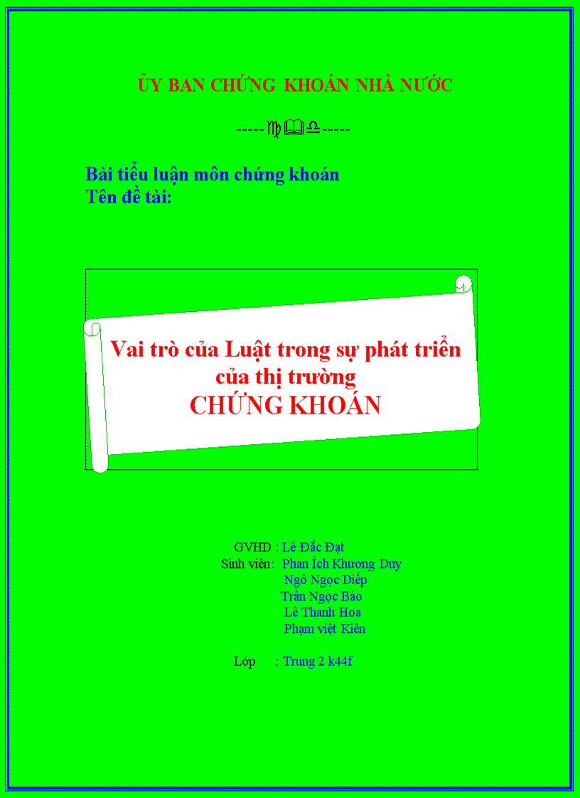 Vai trò của Luật trong sự phát triển của thị trường chứng khoán