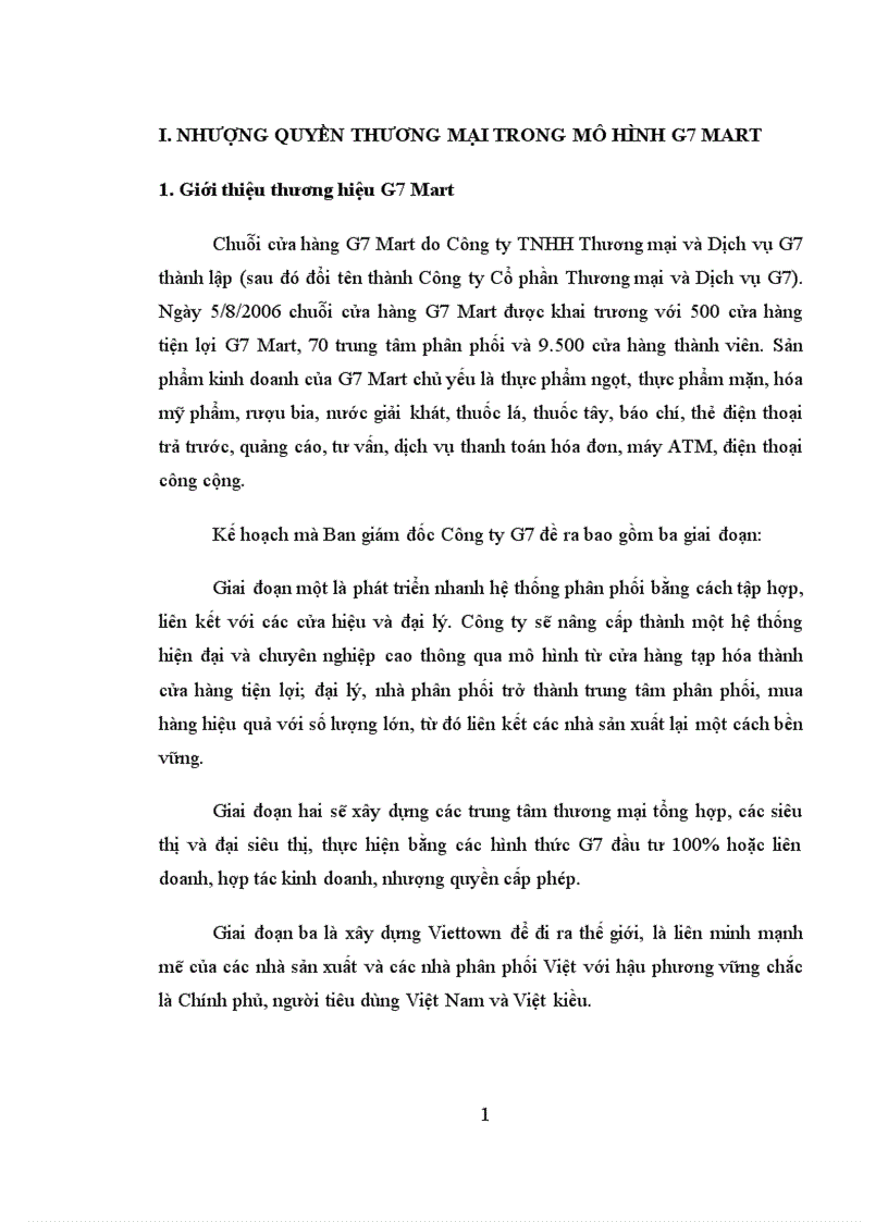 Câu chuyện về chuyển nhượng thương mại mô hình G7 Mart và những bài học kinh nghiệm